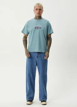 T-Shirts<Afends Fast Forward - Heavyweight Boxy Tee Ocean Spray