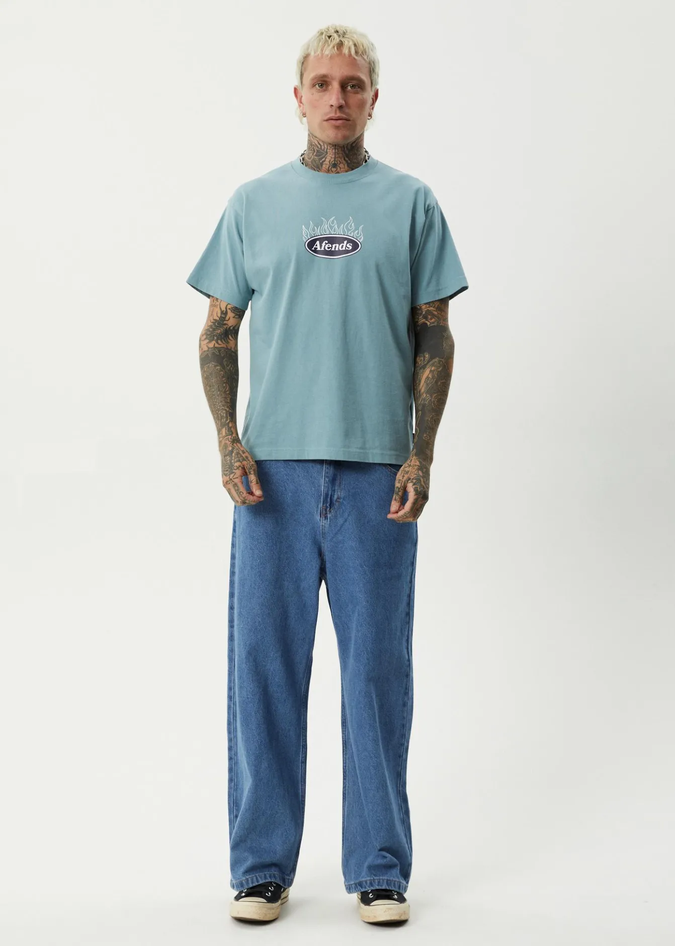 T-Shirts<Afends Fast Forward - Heavyweight Boxy Tee Ocean Spray