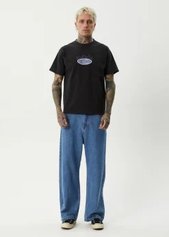 T-Shirts<Afends Fast Forward  - Heavyweight Boxy Tee Stone Black