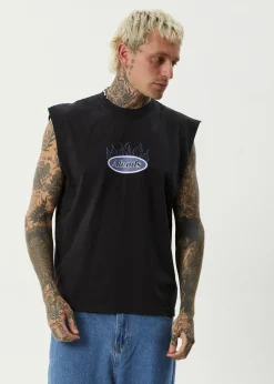 Sleeveless<Afends Fast Forward  - Sleeveless Tee Stone Black