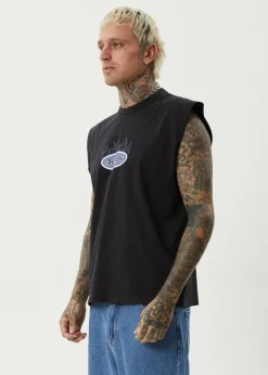 Sleeveless<Afends Fast Forward  - Sleeveless Tee Stone Black