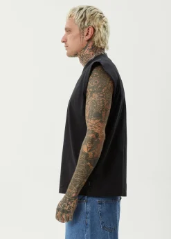 Sleeveless<Afends Fast Forward  - Sleeveless Tee Stone Black