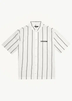 Shirts<Afends Fineline  - Short Sleeve Shirt Limestone