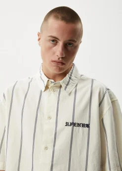 Shirts<Afends Fineline  - Short Sleeve Shirt Limestone