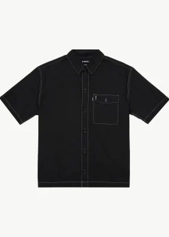 Shirts<Afends Flame  - Short Sleeve Shirt Black