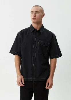 Shirts<Afends Flame  - Short Sleeve Shirt Black