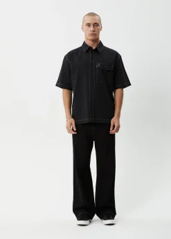 Shirts<Afends Flame  - Short Sleeve Shirt Black