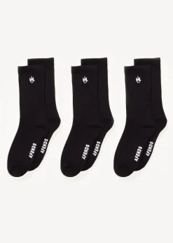 Accessories|Accessories<Afends Flame  - Socks Three Pack Black
