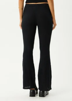 Pants|Sets & Co-Ords<Afends Focus - Seersucker Flare Pant Black