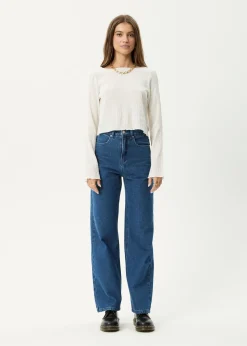 Long Sleeve<Afends Focus - Seersucker Long Sleeve Top Off White