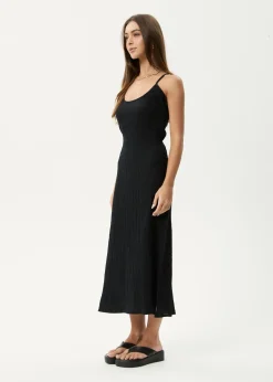Dresses<Afends Focus Rumi  - Seersucker Midi Dress Black