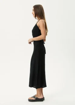 Dresses<Afends Focus Rumi - Seersucker Midi Dress Black