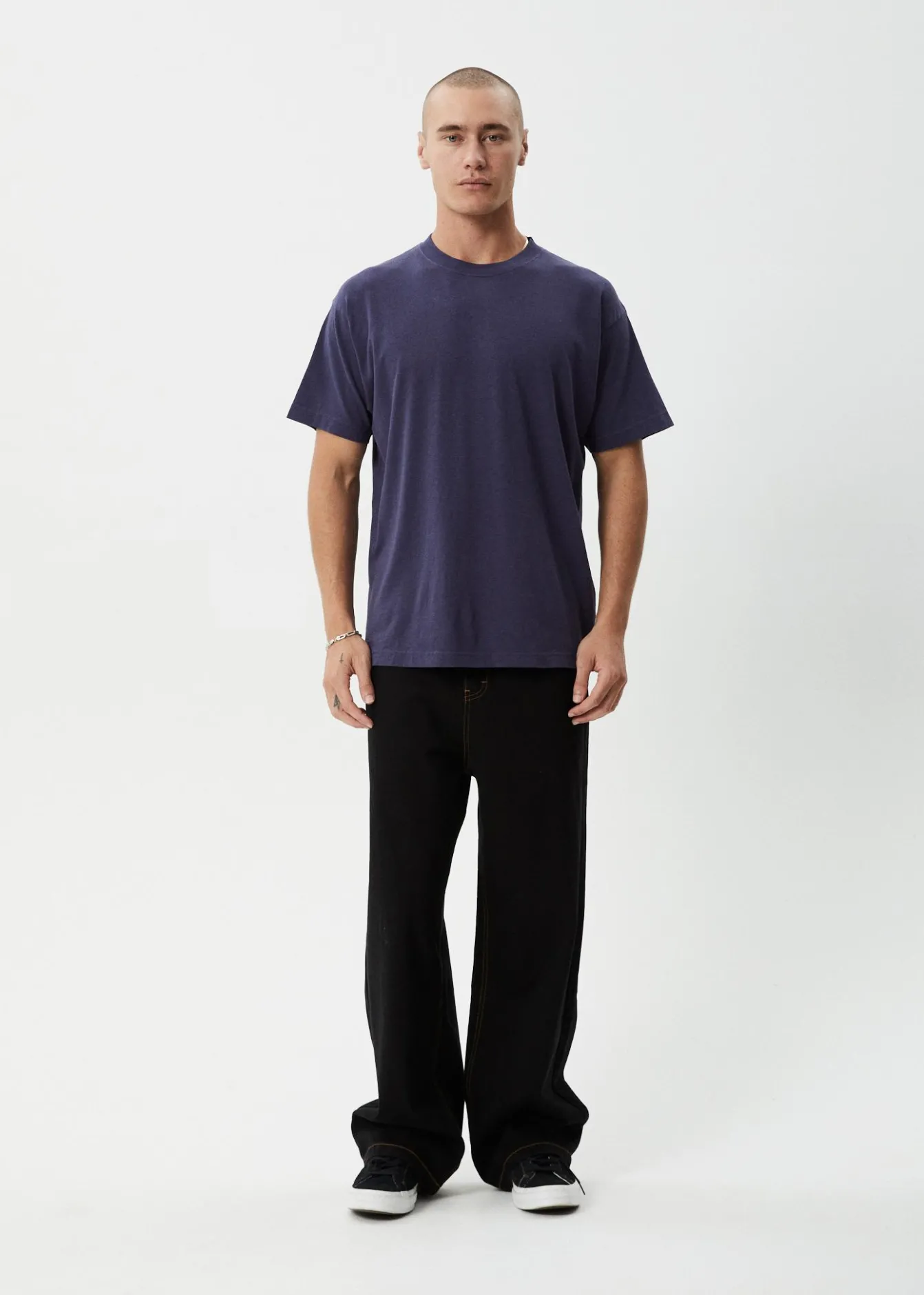 T-Shirts<Afends Foundation - Boxy Tee Washed Deep Sea