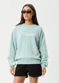 Outerwear<Afends Frolic  - Crew Neck Jumper Ether Blue