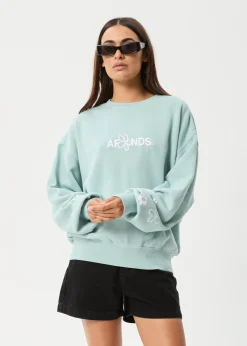 Outerwear<Afends Frolic  - Crew Neck Jumper Ether Blue