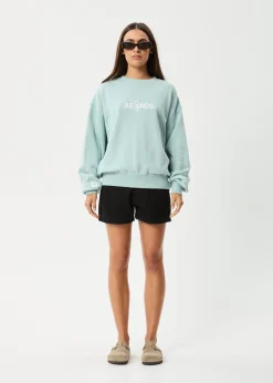 Outerwear<Afends Frolic  - Crew Neck Jumper Ether Blue