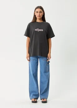 Tees & Shirts<Afends Frolic  - Oversized Tee Stone Black