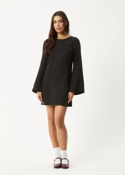 Dresses<Afends Gabriel - Cupro Mini Dress Black