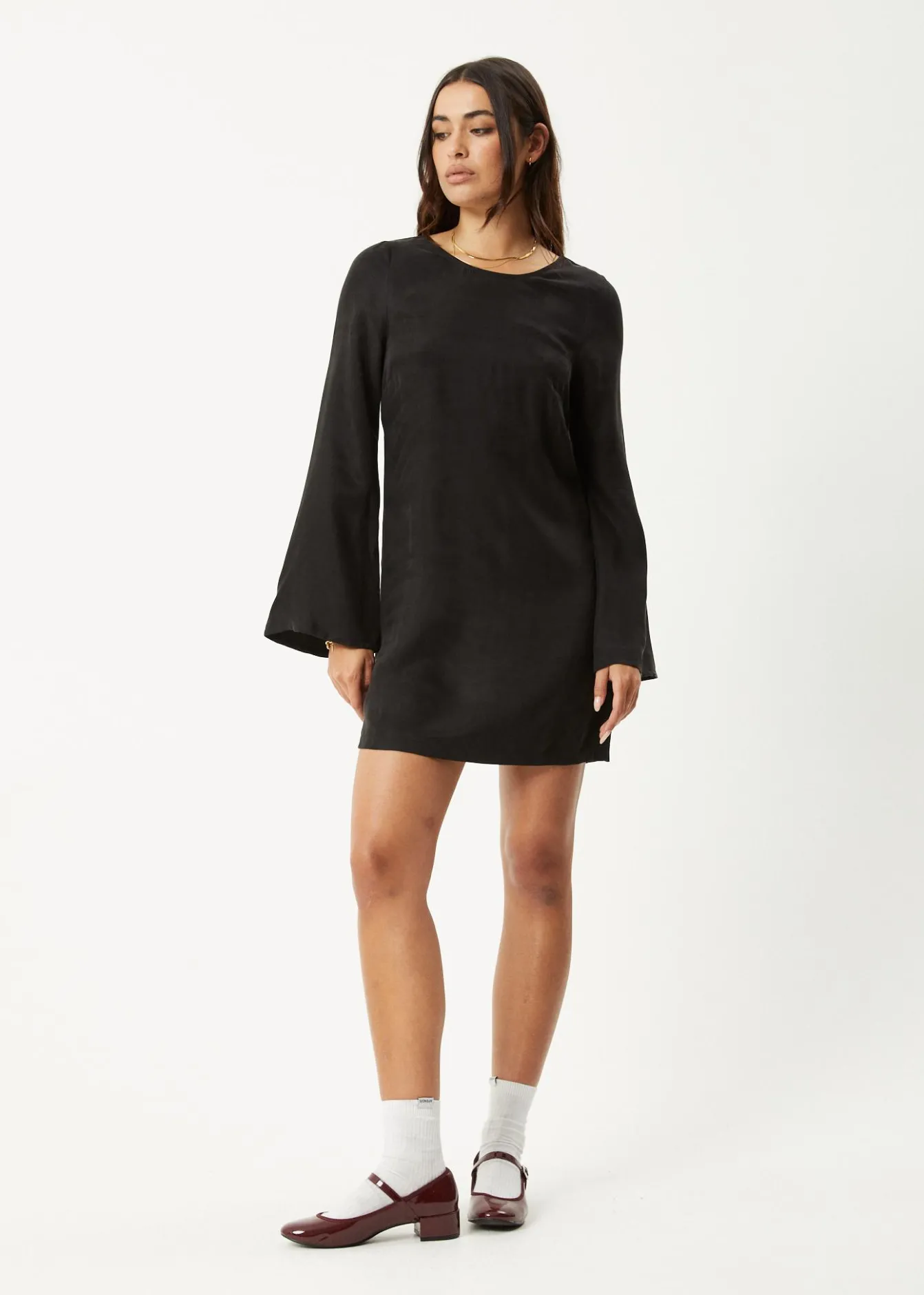 Dresses<Afends Gabriel - Cupro Mini Dress Black