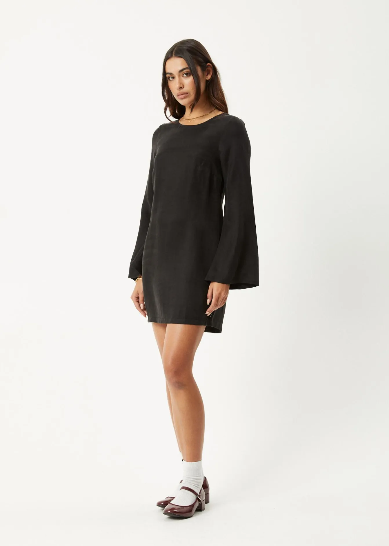Dresses<Afends Gabriel - Cupro Mini Dress Black