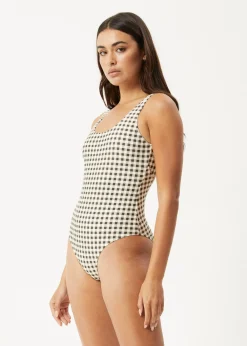 Swimwear<Afends Gambet - Check One Piece Black / Sand
