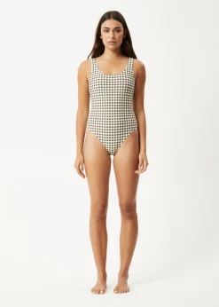 Swimwear<Afends Gambet - Check One Piece Black / Sand