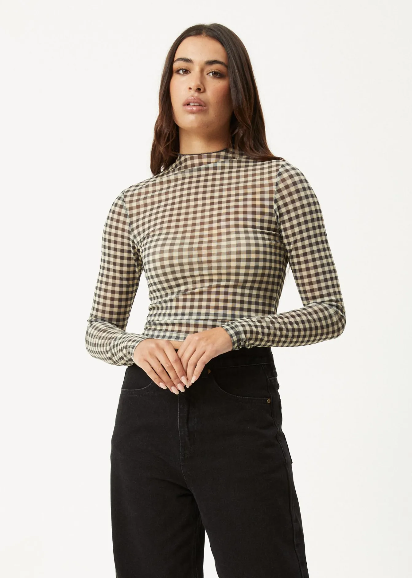 Sets & Co-Ords|Long Sleeve<Afends Gambet - Sheer Long Sleeve Top Black / Sand
