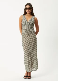 Dresses<Afends Gambet  -  Sheer Maxi Dress Black / Sand