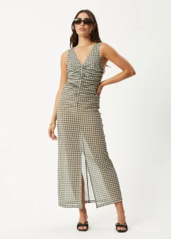 Dresses<Afends Gambet  -  Sheer Maxi Dress Black / Sand