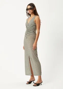 Dresses<Afends Gambet - Sheer Maxi Dress Black / Sand