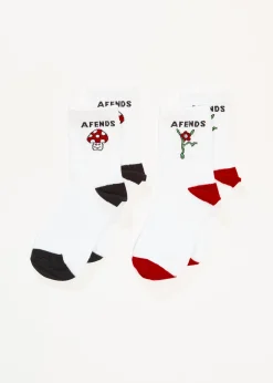 Accessories|Accessories<Afends Garden Fresh  - Socks Two Pack White