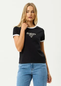 Tees & Shirts<Afends Gardening Club - Ringer Tee Black