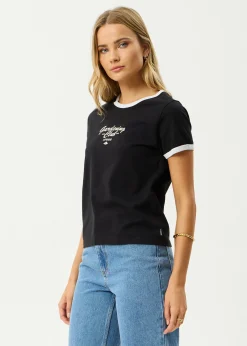 Tees & Shirts<Afends Gardening Club - Ringer Tee Black