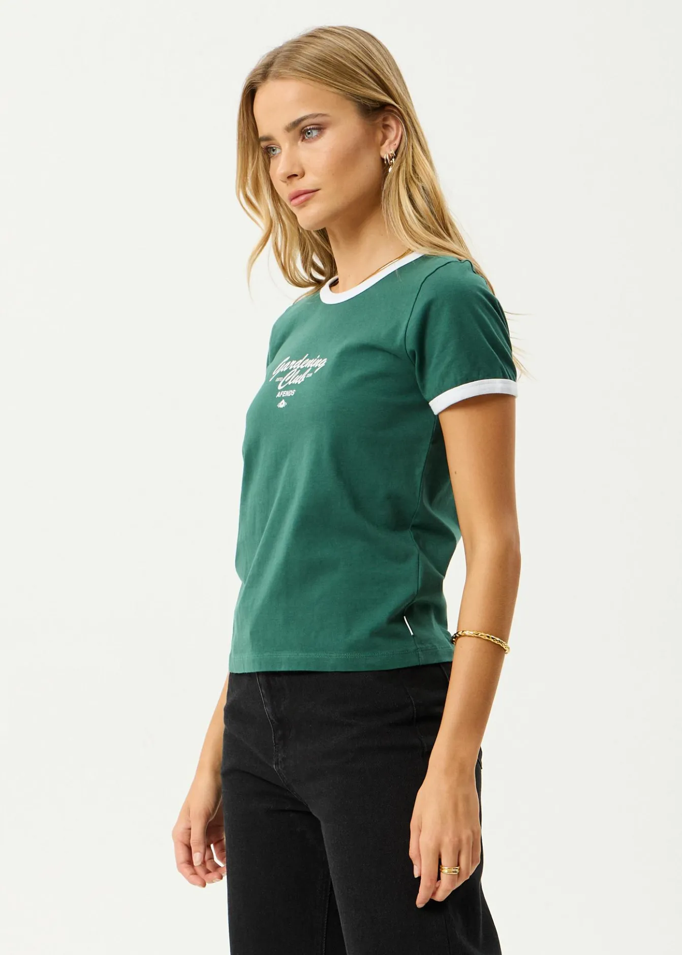 Tees & Shirts<Afends Gardening Club - Ringer Tee Hunter Green