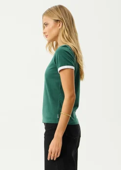 Tees & Shirts<Afends Gardening Club - Ringer Tee Hunter Green