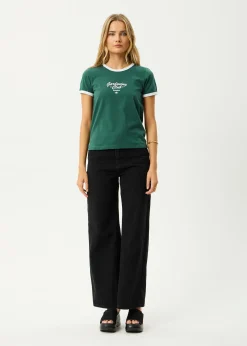 Tees & Shirts<Afends Gardening Club - Ringer Tee Hunter Green