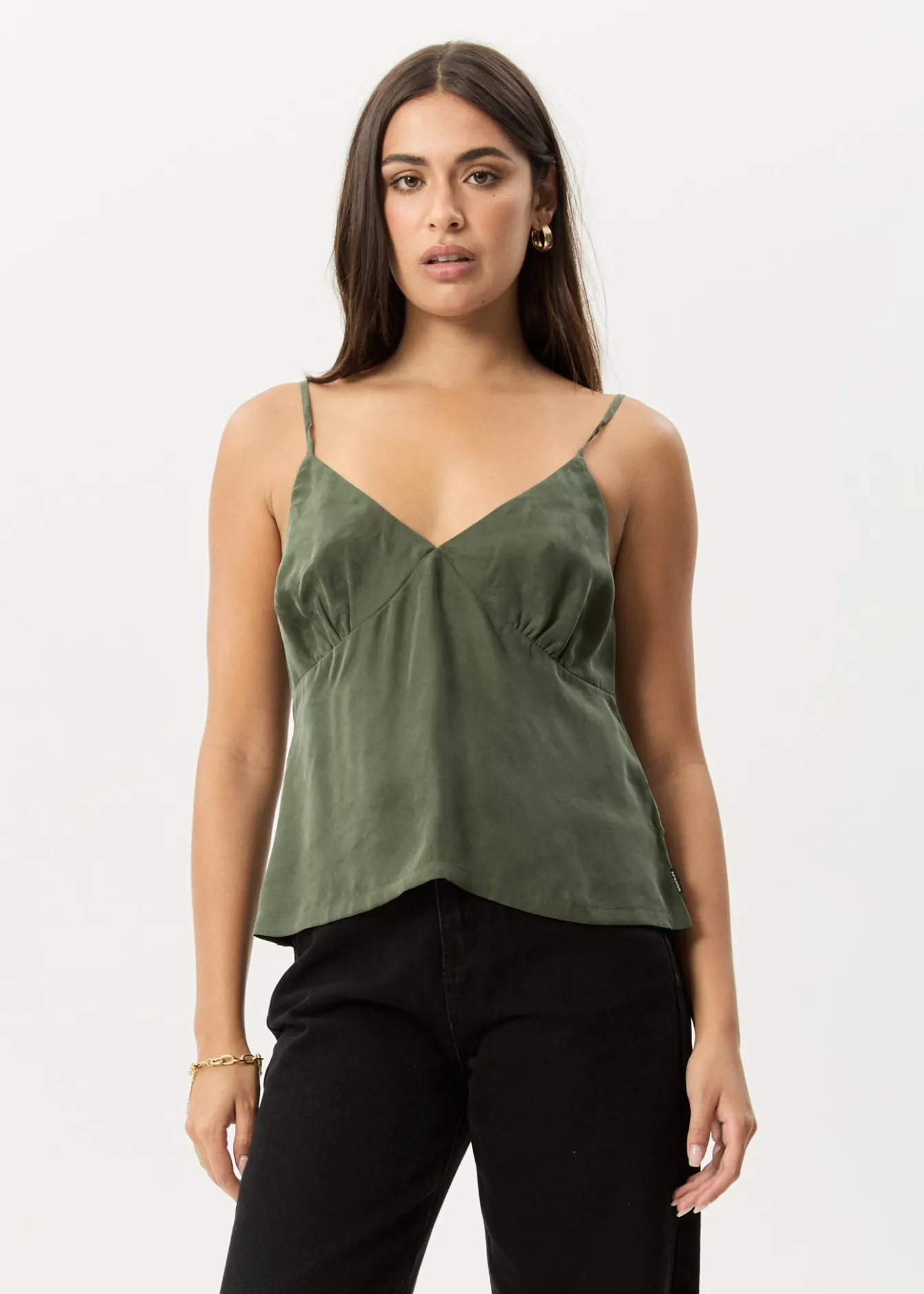 Sleeveless<Afends Gemma - Cupro Cami Top Deep Green
