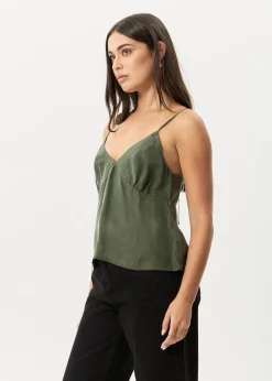 Sleeveless<Afends Gemma - Cupro Cami Top Deep Green
