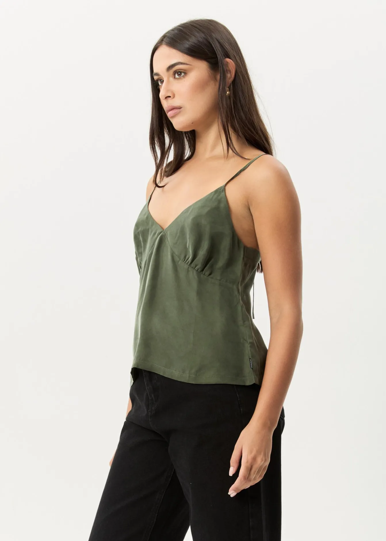 Sleeveless<Afends Gemma - Cupro Cami Top Deep Green
