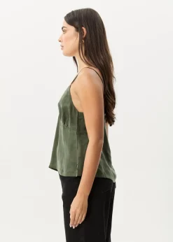 Sleeveless<Afends Gemma - Cupro Cami Top Deep Green