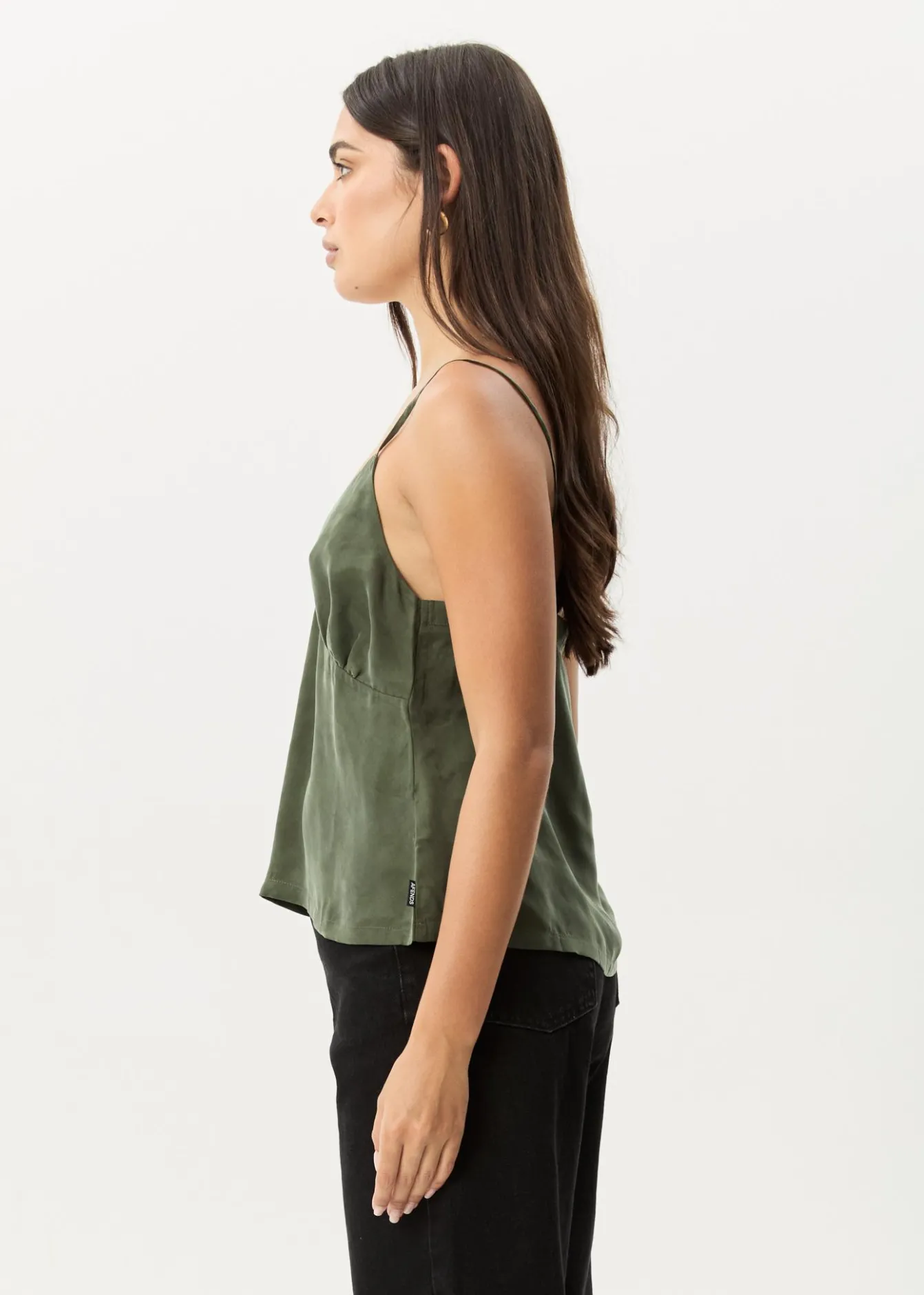 Sleeveless<Afends Gemma - Cupro Cami Top Deep Green
