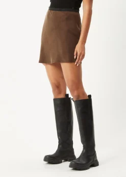 Sets & Co-Ords|Skirts<Afends Gemma  - Cupro Mini Skirt Coffee