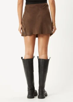 Sets & Co-Ords|Skirts<Afends Gemma  - Cupro Mini Skirt Coffee
