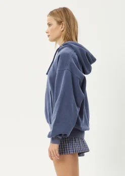 Sweaters & Hoodies|Outerwear<Afends Genesis - Boxy Hoodie Washed Marlin