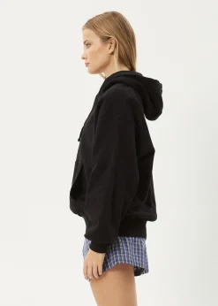 Sweaters & Hoodies|Outerwear<Afends Genesis - Boxy Hoodie Black