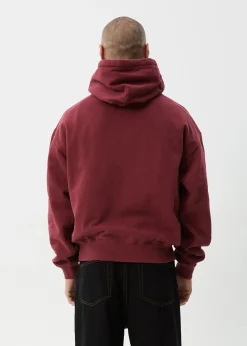 Sweaters & Hoodies|Outerwear<Afends Genesis - Boxy Hoodie Washed Burgundy