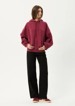 Sweaters & Hoodies|Outerwear<Afends Genesis - Boxy Hoodie Washed Burgundy