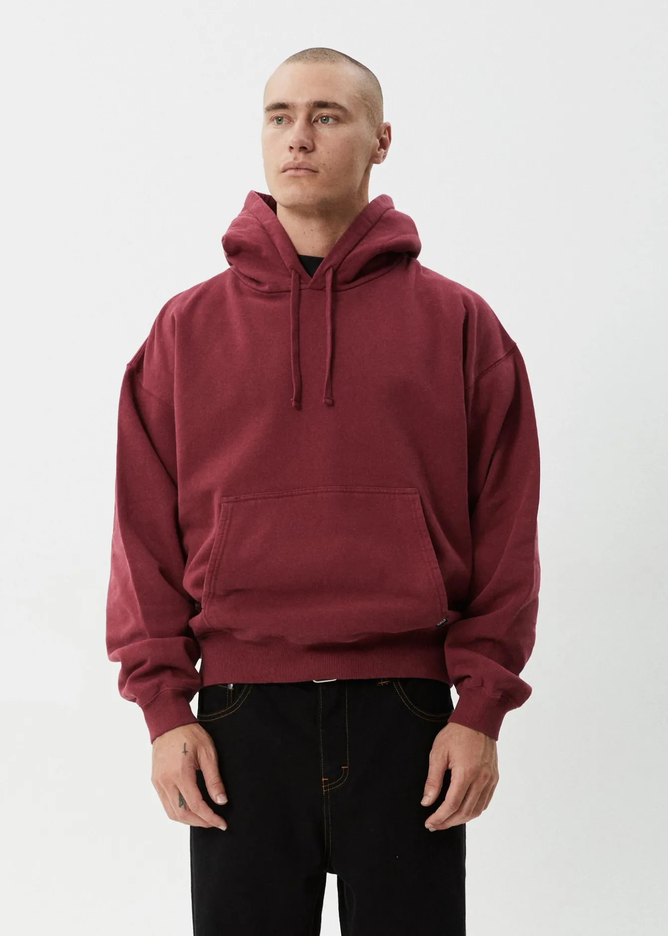 Sweaters & Hoodies|Outerwear<Afends Genesis - Boxy Hoodie Washed Burgundy