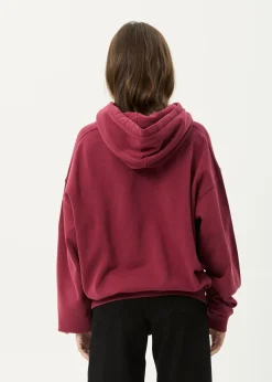 Sweaters & Hoodies|Outerwear<Afends Genesis - Boxy Hoodie Washed Burgundy