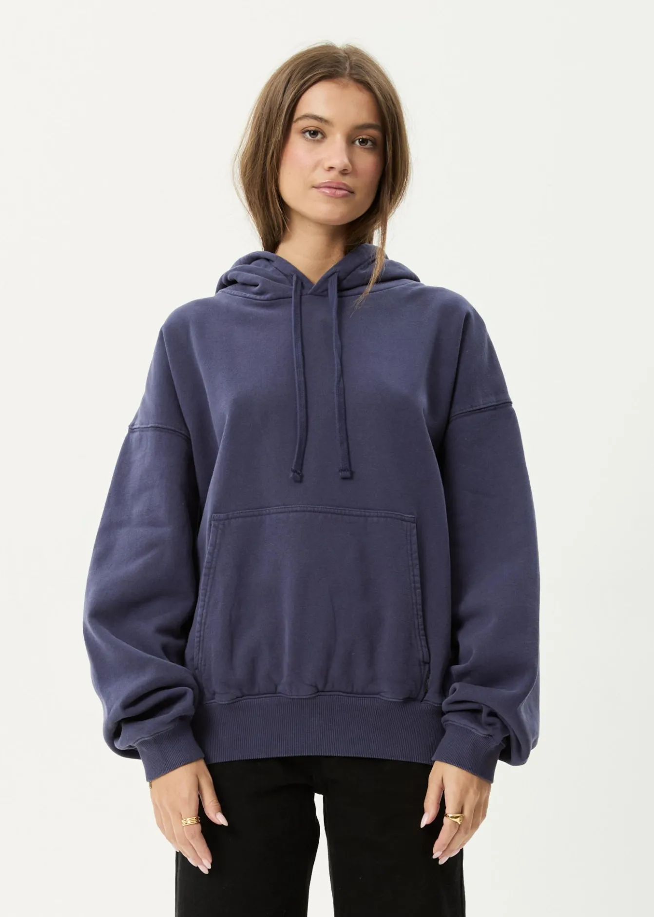 Sweaters & Hoodies|Outerwear<Afends Genesis - Boxy Hoodie Washed Deep Sea